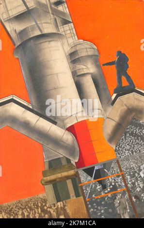 Gustav Klutsis - Lenin and Socialist Reconstruction Design for poster - 1920 Foto Stock