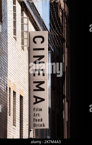 Insegna per il Tyneside Cinema, Newcastle-upon-Tyne Foto Stock