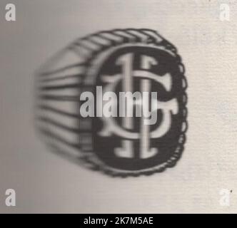 Una collezione illustrata di tecniche, metodi e strumenti di incisione di un libro sconosciuto : anello di gioielli : anello monogrammato aggiunto ( uno strato extra su una superficie liscia che è stata incisa ) anello monogrammo / anello monogrammato : monogrammo HG Foto Stock