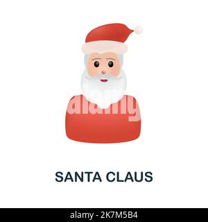 Icona di Babbo Natale. 3d illustrazione dalla collezione di natale. Creative Babbo Natale 3D icona per web design, modelli, infografiche e altro ancora Illustrazione Vettoriale