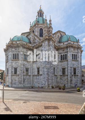 Vista posteriore della Cattedrale di Como o della Cattedrale di Santa Maria Assunta Foto Stock