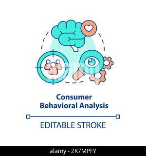 Icona del concetto di analisi comportamentale del consumatore Illustrazione Vettoriale