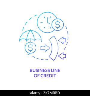 Business line di credito blu gradiente concetto icona Illustrazione Vettoriale