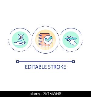 Contrassegnare l'icona del concetto del loop delle note importanti Illustrazione Vettoriale