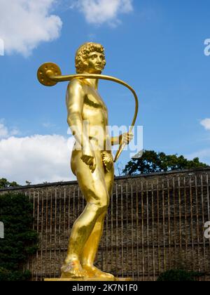 Statua nel giardino del Castello di Weilburg (regione Westerwald) Foto Stock