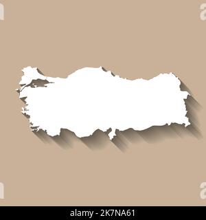 Silhouette della mappa del paese vettoriale della Turchia Illustrazione Vettoriale