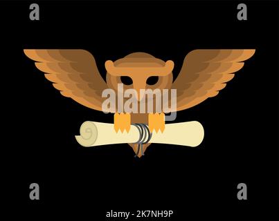 Gufo isolato. Illustrazione del vettore eagle-OWL Illustrazione Vettoriale