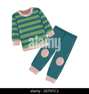Sleepwear per bambini pajama, nightgown, sleep suit, isolato vettore eps 10 Illustrazione Vettoriale