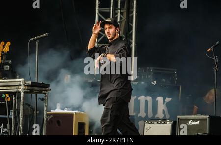 La band editoriale si esibisce dal vivo al Victorious Festival di Portsmouth, Regno Unito, il 28th agosto 2022. Foto Stock