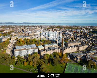 Veduta aerea del campus dell'Università di Edimburgo, Edimburgo, Scozia, Regno Unito Foto Stock