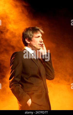 Guillaume Meurice. Humoriste et chroniqueur sur France Inter. 31 ème Festival Mont-Blanc Humour. Marte 2015. Saint-Gervais-les-Bains. Alta Savoia. AUV Foto Stock