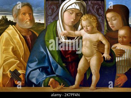 Madonna con Bambino e Angeli, San Pietro e San Marina 1510 - 1520 Pietro di Niccolò Duia 1520 Venezia Italia Italiano Foto Stock