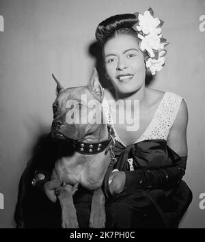 Billie Holiday (1915 – 1959) cantante jazz e swing americano. Foto Stock