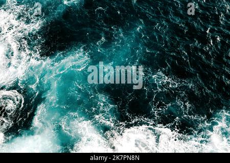 Fondo acqua burrascoso, elemento acqua, Mare Adriatico, Dubrovnik, Croazia Foto Stock