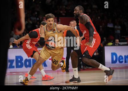 Monaco, Germania. 18th Ott 2022. Laprovittola ( 20 Barcellona ) durante il Turkish Airlines Eurolega Basketball Match tra FC Bayern Basketball e FC Barcelona Basket all'Audi Dome di Monaco di Baviera, GERMANIA. (Foto: Julia Christin Kneissl/Sports Press Photo/C - SCADENZA UN'ORA - ATTIVA FTP SOLO SE LE IMMAGINI HANNO MENO DI UN'ORA - Alamy) Credit: SPP Sport Press Photo. /Alamy Live News Foto Stock