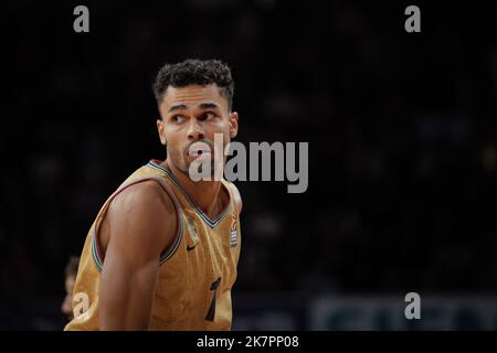 Monaco, Germania. 18th Ott 2022. Oscar da Silva ( 1 Barcellona ) durante il Turkish Airlines Eurolega Basketball Match tra FC Bayern Basketball e FC Barcelona Basket all'Audi Dome di Monaco di Baviera, GERMANIA. (Foto: Julia Christin Kneissl/Sports Press Photo/C - SCADENZA UN'ORA - ATTIVA FTP SOLO SE LE IMMAGINI HANNO MENO DI UN'ORA - Alamy) Credit: SPP Sport Press Photo. /Alamy Live News Foto Stock