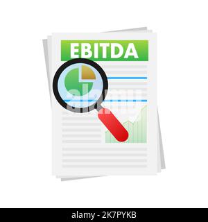 EBITDA - utile prima delle imposte sugli interessi icona ammortamento e ammortamento. Illustrazione del vettore. Illustrazione Vettoriale