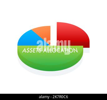 Investimento o gestione del rischio per l'allocazione delle risorse. Pianificatore finanziario in piedi. Illustrazione del vettore. Illustrazione Vettoriale