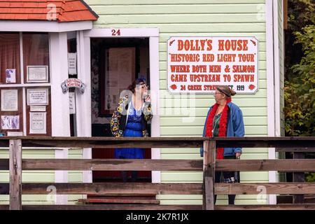 Dolly's House - un centro storico su Creek Street a Ketchikan, Alaska, USA Foto Stock