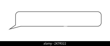 Modello di fumetto vocale. Cornice della chat online vuota isolata su sfondo bianco. Elemento di dialogo dell'applicazione Mobile Messenger. Illustrazione del contorno vettoriale. Illustrazione Vettoriale