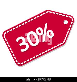 30% di sconto. Illustrazione della vendita del Black Friday. Tag vettoriale. Illustrazione Vettoriale