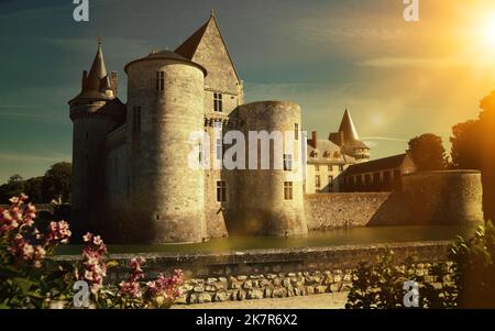 Castello medievale di Sully-sur-Loire, Francia Foto Stock