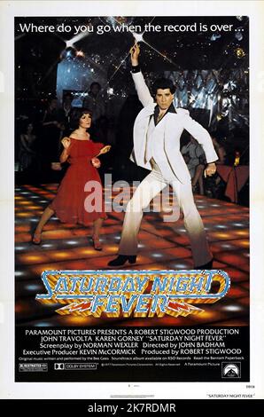 Karen Lynn Gorney & John Travolta poster Film Saturday Night Fever (USA 1977) personaggi: Stephanie, Tony Manero regista: John Badham 14 dicembre 1977 **ATTENZIONE** questa fotografia è ad uso esclusivamente editoriale ed è copyright della PARAMOUNT e/o del fotografo assegnato dalla Film o Production Company e può essere riprodotta solo da pubblicazioni in concomitanza con la promozione del suddetto Film. È richiesto un credito obbligatorio per LA PRIORITÀ. Il fotografo deve essere accreditato anche se conosciuto. Nessun uso commerciale può essere concesso senza l'autorizzazione scritta di The Film Company. Foto Stock