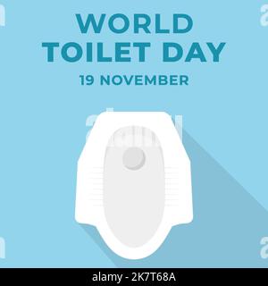 giornata mondiale della toilette in un disegno piatto Illustrazione Vettoriale