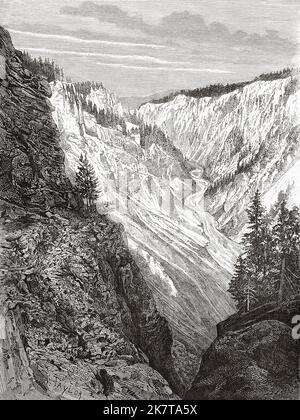 Il Grand Canyon a Yellowstone. Parco nazionale di Yellowstone, Wyoming USA. Il parco nazionale degli Stati Uniti di Ferdinand Vandeveer Hayden, Gustavus Cheyney Doane e Nathaniel Pitt Langford, 1870-1872 Foto Stock