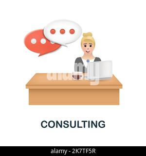 Icona di consultazione. 3d illustrazione dalla raccolta del servizio di assistenza clienti. Creative Consulting 3D icona per web design, modelli, infografiche e altro ancora Illustrazione Vettoriale