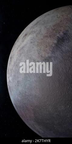La luna Triton, satellite del pianeta Nettuno, nello spazio esterno Foto Stock