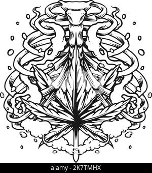 Pietre di ribcage delineano l'illustrazione vettore per il vostro lavoro Logo, mascotte merchandise t-shirt, adesivi e disegni di etichetta, poster, biglietti d'auguri Illustrazione Vettoriale