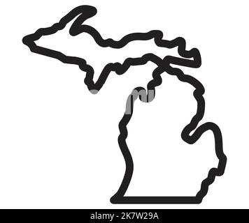 michigan mi forma mappa profilo semplificato vettore USA isolato su sfondo bianco Illustrazione Vettoriale