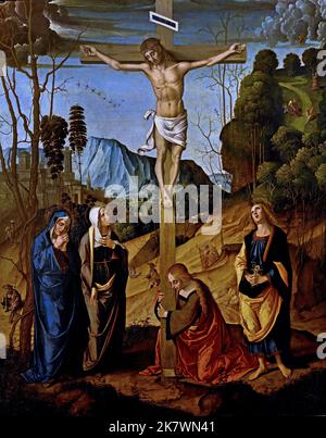 Crocifissione 1500 Marco Palmezzano 1459-1539 Italia Italiano Foto Stock