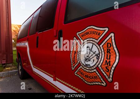 Oakham, Paxton, Princeton, Rutland e i Vigili del fuoco di West Boylston presso il Worcester Fire Department Training Center Foto Stock