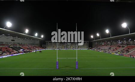 Leigh, Regno Unito. 19th Ott 2022. Leigh Sports Village, Leigh, Lancashire, 19th ottobre 2022 Rugby League World Cup 2021 Wales Rugby League vs Cook Irelands Rugby League General Stadium vista del Leigh Sports Village prima della partita. Credit: Touchlinepics/Alamy Live News Foto Stock