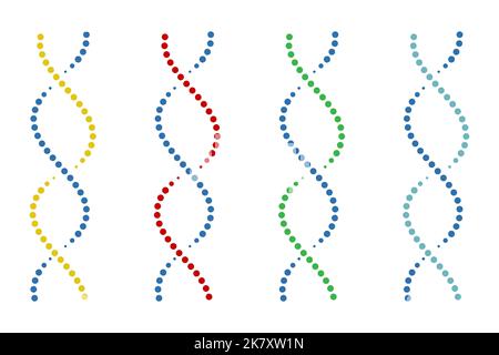 Icona DNA isolata su sfondo bianco, illustrazione vettoriale Illustrazione Vettoriale