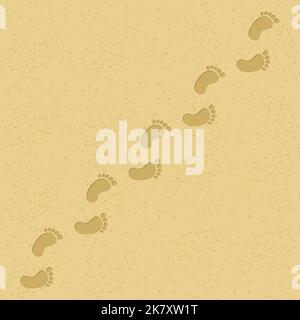 Illustrazione vettoriale delle impronte sulla spiaggia Illustrazione Vettoriale