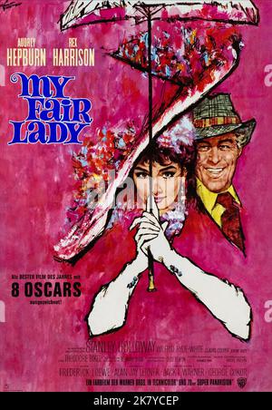 Audrey Hepburn & Rex Harrison Poster Film: My Fair Lady (USA 1964) personaggi: Eliza Doolittle, Professor Henry Higgins / Literaturverfilmung (basato sul Play 'Pymalion' di George Bernard Shaw) regista: George Cukor 21 ottobre 1964 **AVVERTIMENTO** questa foto è solo per uso editoriale ed è copyright di WARNER BROS. E/o il fotografo assegnato dalla Film o dalla Società di produzione e può essere riprodotto solo da pubblicazioni in concomitanza con la promozione del film di cui sopra. Un credito obbligatorio a WARNER BROS. è obbligatorio. Il fotografo deve essere accreditato anche quando è noto. Nessuna comunicazione Foto Stock