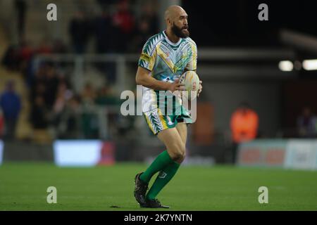 Leigh, Regno Unito. 19th Ott 2022. Leigh Sports Village, Leigh, Lancashire, 19th ottobre 2022 Rugby League World Cup 2021 Wales Rugby League vs Cook Irelands Rugby League Johnathan Ford of Cook Irelands Rugby League Credit: Touchlinepics/Alamy Live News Foto Stock