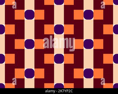 Pattern vettoriale senza giunture composto da rettangoli e cerchi Illustrazione Vettoriale