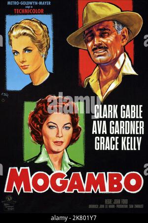 Grace Kelly, Clark Gable & Ava Gardner Poster Film: Mogambo (USA 1943) regista: John Ford 23 settembre 1953 **AVVERTENZA** questa fotografia è solo per uso editoriale ed è copyright di MGM e/o del fotografo assegnato dalla Film o dalla Production Company e può essere riprodotta solo da pubblicazioni in concomitanza con la promozione del film di cui sopra. È richiesto un credito obbligatorio a MGM. Il fotografo deve essere accreditato anche quando è noto. Nessun uso commerciale può essere concesso senza autorizzazione scritta da parte della Film Company. Foto Stock