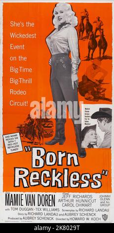 Mamie Van Doren poster Film Born Reckless (1958) personaggi: Jackie Adams regista: Howard W. Koch 01 novembre 1958 **ATTENZIONE** questa fotografia è solo per uso editoriale ed è copyright DELLA WARNER BROS. LE IMMAGINI e/o il fotografo assegnato dalla Film o dalla Production Company e possono essere riprodotte solo da pubblicazioni in concomitanza con la promozione del suddetto Film. Un credito obbligatorio alla WARNER BROS. LE IMMAGINI sono obbligatorie. Il fotografo deve essere accreditato anche se conosciuto. Nessun uso commerciale può essere concesso senza l'autorizzazione scritta di The Film Company. Foto Stock
