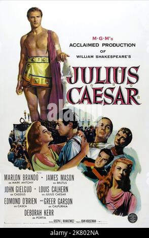 Marlon Brando Poster Film: Julius Caesar (USA 1953) personaggi: Mark Antony regista: Mankiewicz 08 maggio 1953 **AVVERTENZA** questa fotografia è esclusivamente per uso editoriale ed è copyright di MGM e/o del fotografo assegnato dalla Film o dalla Production Company e può essere riprodotta solo da pubblicazioni in concomitanza con la promozione del film di cui sopra. È richiesto un credito obbligatorio a MGM. Il fotografo deve essere accreditato anche quando è noto. Nessun uso commerciale può essere concesso senza autorizzazione scritta da parte della Film Company. Foto Stock