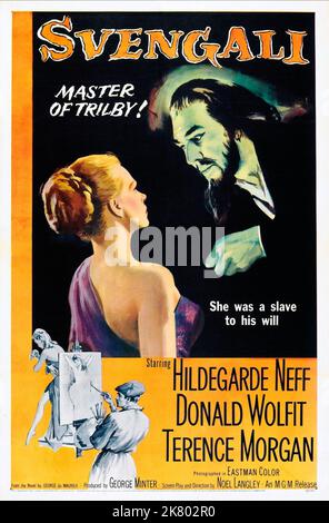 Hildegard Knef & Donald Wolfit Poster Film: Svengali (UK 1954) personaggi: Trilby o'Ferrall, Svengali regista: Noel Langley 01 dicembre 1954 **AVVERTENZA** questa fotografia è solo per uso editoriale ed è copyright di MGM e/o del fotografo assegnato dalla Film o dalla Production Company e può essere riprodotta solo da pubblicazioni in concomitanza con la promozione del film di cui sopra. È richiesto un credito obbligatorio a MGM. Il fotografo deve essere accreditato anche quando è noto. Nessun uso commerciale può essere concesso senza autorizzazione scritta da parte della Film Company. Foto Stock