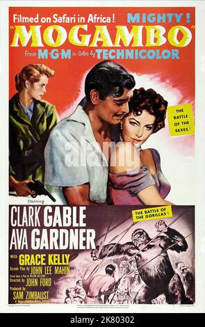 Grace Kelly, Clark Gable & Ava Gardner Poster Film: Mogambo (1954) personaggi: Linda Nordley, Victor Marswell, Honey Bear Kelly regista: John Ford 23 settembre 1953 **AVVERTENZA** questa fotografia è solo per uso editoriale ed è copyright di MGM e/o del fotografo assegnato dalla Film o dalla Production Company e può essere riprodotta solo da pubblicazioni in concomitanza con la promozione del film di cui sopra. È richiesto un credito obbligatorio a MGM. Il fotografo deve essere accreditato anche quando è noto. Nessun uso commerciale può essere concesso senza autorizzazione scritta da parte della Film Company. Foto Stock