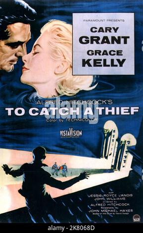 Cary Grant & Grace Kelly poster Film to Catch A Thief (USA 1955) regista: Alfred Hitchcock 02 August 1955 **WARNING** questa fotografia è solo per uso editoriale ed è copyright di IMMAGINI DI PRIM'ORDINE e/o del fotografo assegnato dalla Film o Production Company e può essere riprodotta solo da pubblicazioni in concomitanza con la promozione del suddetto Film. È richiesto un credito obbligatorio per LE FOTO DI IMPORTANZA FONDAMENTALE. Il fotografo deve essere accreditato anche se conosciuto. Nessun uso commerciale può essere concesso senza l'autorizzazione scritta di The Film Company. Foto Stock