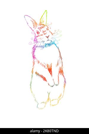 La lepre colorata è in piedi. Illustrazione vettoriale Illustrazione Vettoriale