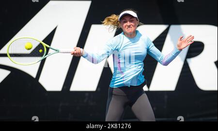 Aliaksandra Sasnovich della Bielorussia in azione durante la sua partita di primo turno al torneo di tennis WTA Guadalajara Open 2022 di WTA 1000 del 17 ottobre 2022 a Guadalajara, Messico - Foto: Rob Prange/DPPI/LiveMedia Foto Stock