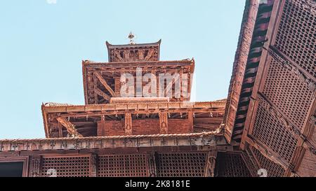 Dettaglio del tetto del Museo Patan di Lalitpur, Nepal Foto Stock